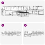 vidaXL Ensemble de canapés d'extérieur 7 pc Blanc et crème Polyester