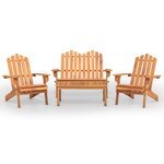 vidaXL Ensemble de salon de jardin Adirondack 4 Pièces bois acacia solide