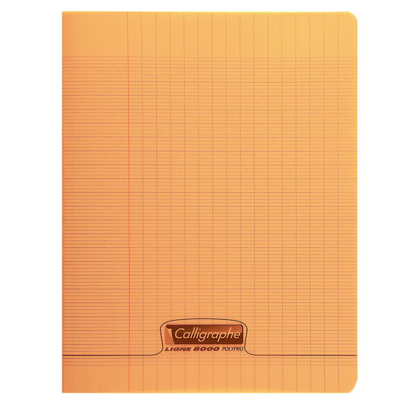 Cahier piqué POLYPRO 17x22 cm 48 p séyès 90g Orange CALLIGRAPHE