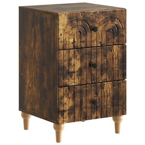 vidaXL Cabinet de chevet Chêne fumé 43 x 41 x 66 5 cm