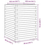 vidaXL Jardinière 50x50x72 cm bois de pin massif