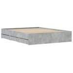 vidaXL Cadre de lit avec tiroirs sans matelas gris béton 140x200 cm