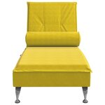 vidaXL Chaise longue de massage avec traversin jaune velours