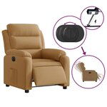 vidaXL Fauteuil inclinable électrique Marron Velours