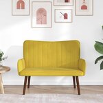 vidaXL Sofa 2 places Jaune 115 x 61 x 87 cm Velours