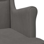 vidaXL Fauteuil Gris foncé Velours