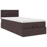 vidaXL Lit ottoman avec matelas marron foncé 90x200 cm tissu
