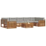 vidaXL Ensemble de canapés d'extérieur 8 pc Gris Naturel et Clair