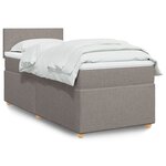 vidaXL Sommier à lattes de lit avec matelas Taupe 90x200 cm Tissu