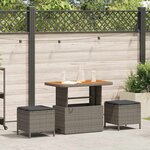 vidaXL Ensemble de salle à manger pour jardin 3 Pièces Gris Poly rotin