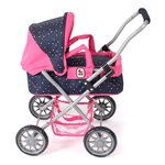 Bayer Chic 2000 555-84 - Poussette pour poupée SMARTY Rose bleu marine avec pois