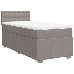 vidaXL Sommier à lattes de lit avec matelas Taupe 90x200 cm Tissu