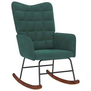vidaXL Chaise à bascule Vert foncé Velours