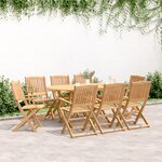 vidaXL Ensemble à manger de jardin 9 Pièces bois d'acacia solide