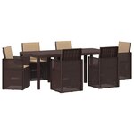 vidaXL Ensemble de salle à manger pour jardin 7 Pièces Marron et taupe PP