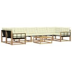 vidaXL Ensemble de canapés d'extérieur 8 Pièces Blanc et crème