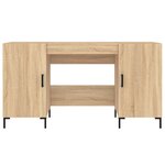 Bureau table poste de travail meuble d'ordinateur informatique étude chêne sonoma 140 x 50 x 75 cm bois d'ingénierie brun 02_0023643
