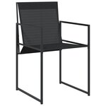 vidaXL Ensemble à manger de jardin 11 Pièces noir textilène