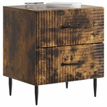 vidaXL Cabinet de chevet 2 Pièces Chêne fumé 43 x 34 5 x 47 5 cm