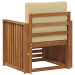 vidaXL Canapé d’extérieur Bois d'acacia massif et polyester Naturel