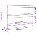 Bibliothèque / Cloison vidaXL Noir Chêne 100x30x72 cm Bois d'ingénierie