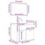 vidaXL Ensemble de meubles de salle de bain 3 Pièces gris béton