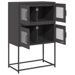 vidaXL Buffet haut noir 68x39x107 cm acier