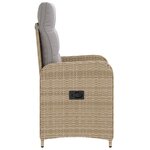 vidaXL Chaise de jardin inclinable Beige et Gris clair