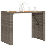 vidaXL Table de bar de jardin et dessus en bois acacia résine tressée