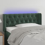 vidaXL Tête de lit à LED Vert foncé 103x16x78/88 cm Velours