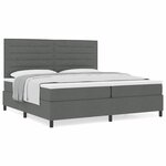 vidaXL Lit à ressorts avec matelas gris foncé 200x200 cm tissu