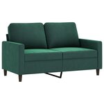 vidaXL Canapé à 2 places Vert foncé 120 cm Velours