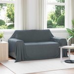 vidaXL Jeté Gris foncé 280 x 210 cm Toison