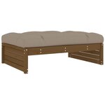vidaXL Salon de jardin 4 Pièces avec coussins marron miel bois massif