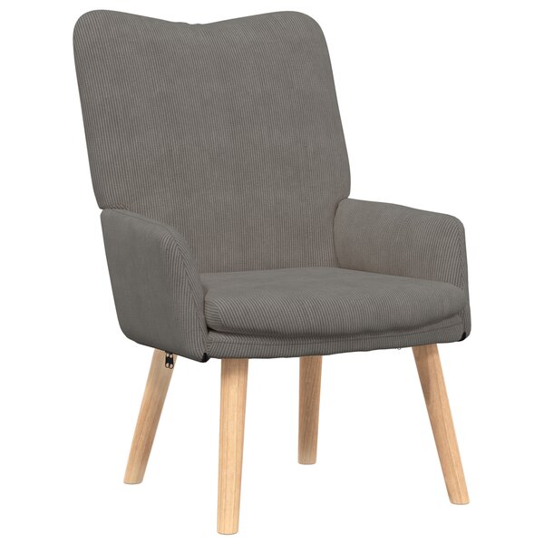 Fauteuil Relaxant VidaXL Gris Clair en Velours Côtelé