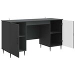 vidaXL Bureau avec étagère Noir 142 5 x 50 x 75 cm Bois d'ingénierie
