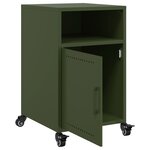 vidaXL Table de chevet vert olive 36x39x59 cm acier