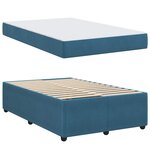 vidaXL Cadre de lit avec matelas Bleu 120 x 190 cm Velours