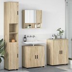 vidaXL Ensemble de mobilier de salle de bain 4 Pièces Chêne Sonoma