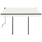 vidaXL Auvent manuel rétractable avec LED 3x2 5 m Crème