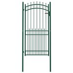 vidaXL Portail de clôture avec pointes Acier 100x200 cm Vert