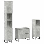 vidaXL Ensemble de meubles de salle de bain 3 Pièces gris béton