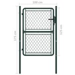 vidaXL Portillon Acier 100 x 125 cm Vert