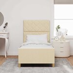 Lit vidaXL Crème 90x200 cm en tissu