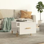 vidaXL Table basse Blanc brillant 50x50x40 cm Bois d'ingénierie