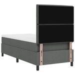 vidaXL Lit à sommier gris foncé 90x200 cm Tissu