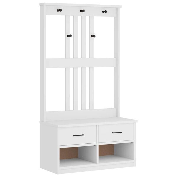 vidaXL Portemanteau SANDNES blanc 87x40x159 5 cm bois massif pin