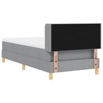 vidaXL Lit box spring avec matelas gris clair  90 x 200 cm  tissu