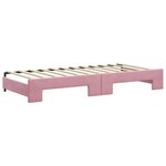 vidaXL Lit de jour avec gigogne et tiroirs sans matelas rose 90x200 cm