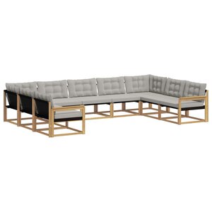vidaXL Ensemble de canapés d'extérieur 9 pc Blanc et gris clair